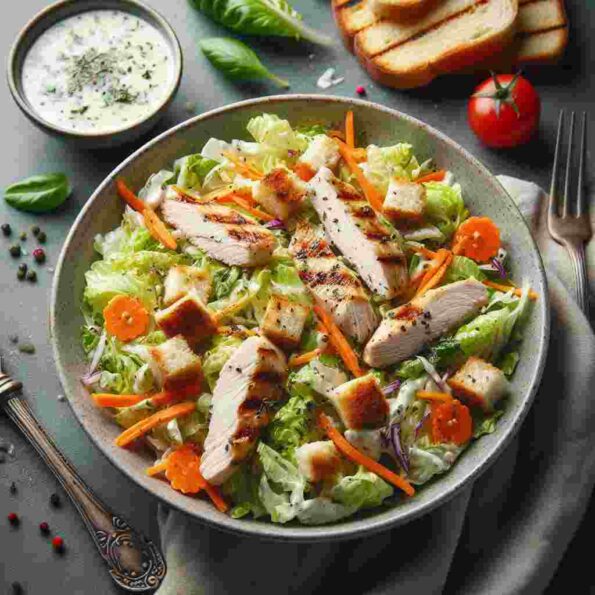 Cabbage and Carrot Salad with Chicken