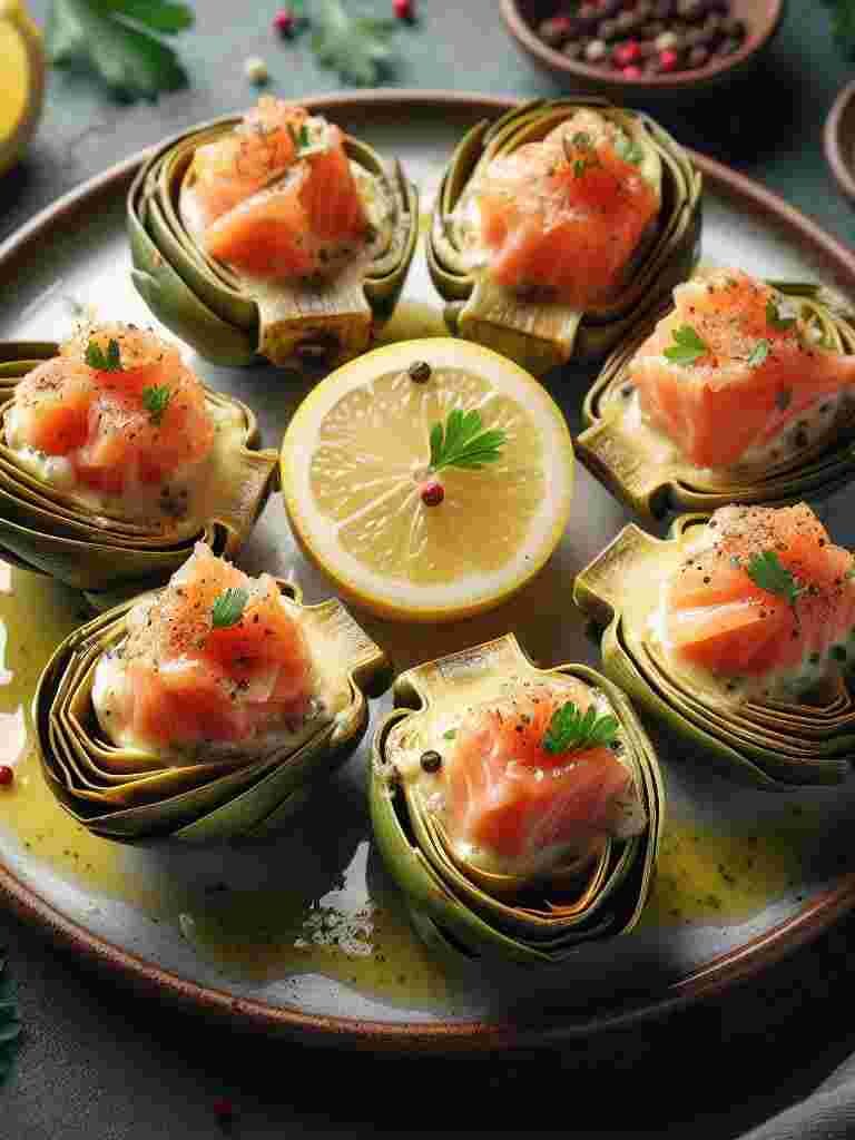 Salmon-Stuffed Artichoke Hearts